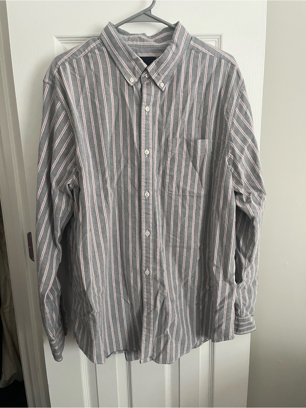 American Eagle Outfitters Gray Shirt with Pink Stripes